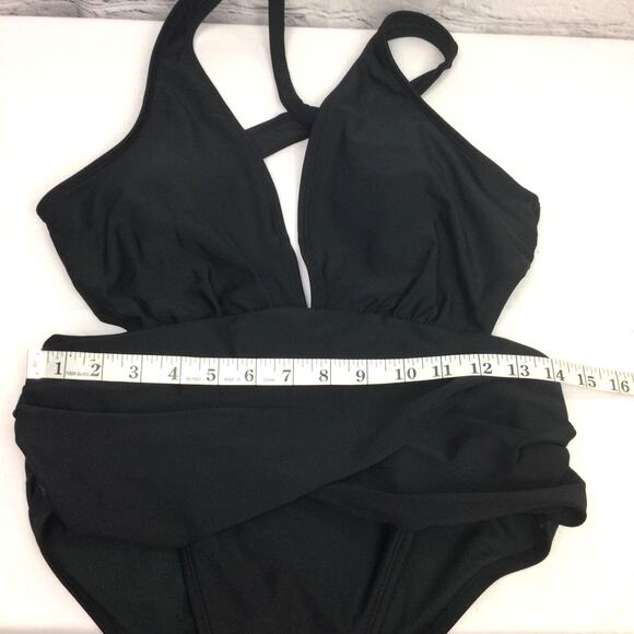 Cupshe + Jojo Fletcher Women's Black Deep V Neck High Cut One Piece Swimwear L - Picture 10 of 10